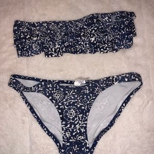 American Eagle Navy Floral Bikini